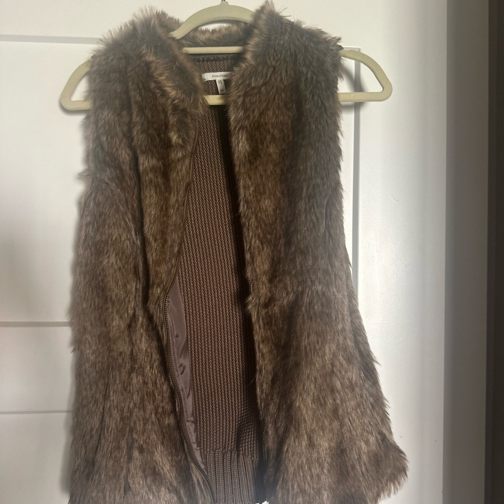 Maurices Chocolate Faux Fur Vest